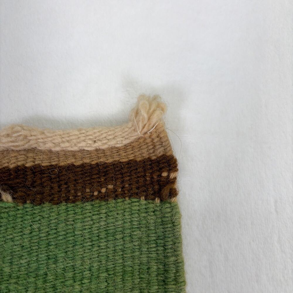 Vintage Woven Wool Red Rose, Green, Black, Tan Rug or Wall Hanging 4' x 2’ - Picture 7 of 8